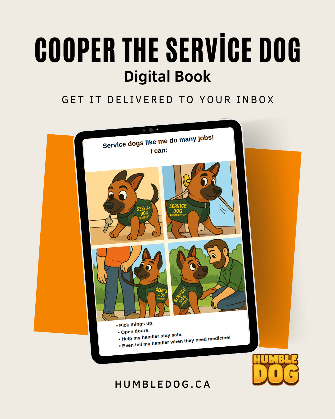 Cooper The Service Dog | Digital PDF Picture Book (Instant Download)