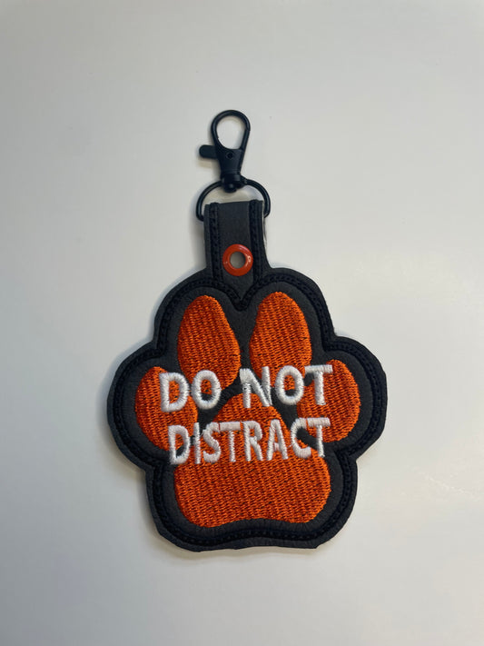 Orange Paw-Shaped Snap Tab – 4.25” x 3.5” Safety Tag for Vests, Collars & Leashes