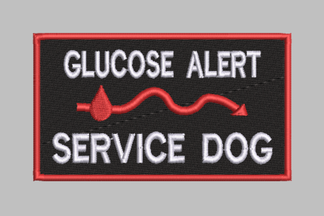 "Glucose Alert Service Dog" Embroidery Design – DIGITAL DOWNLOAD
