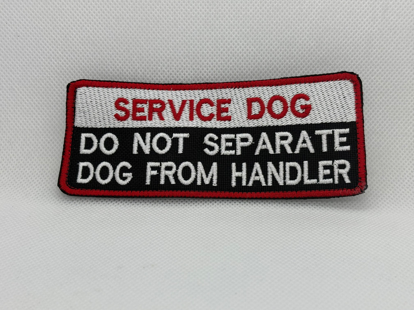 Service Dog Patch – “Do Not Separate Dog from Handler” (2” x 5” Velcro Backed, Made in Canada)