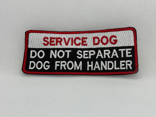 Service Dog Patch – “Do Not Separate Dog from Handler” (2” x 5” Velcro Backed, Made in Canada)