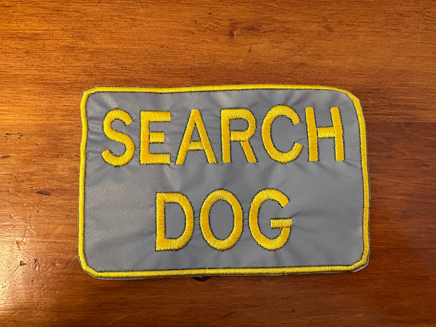 COMING SOON 6x4” Reflective Search Dog Patch – Full Reflective Background