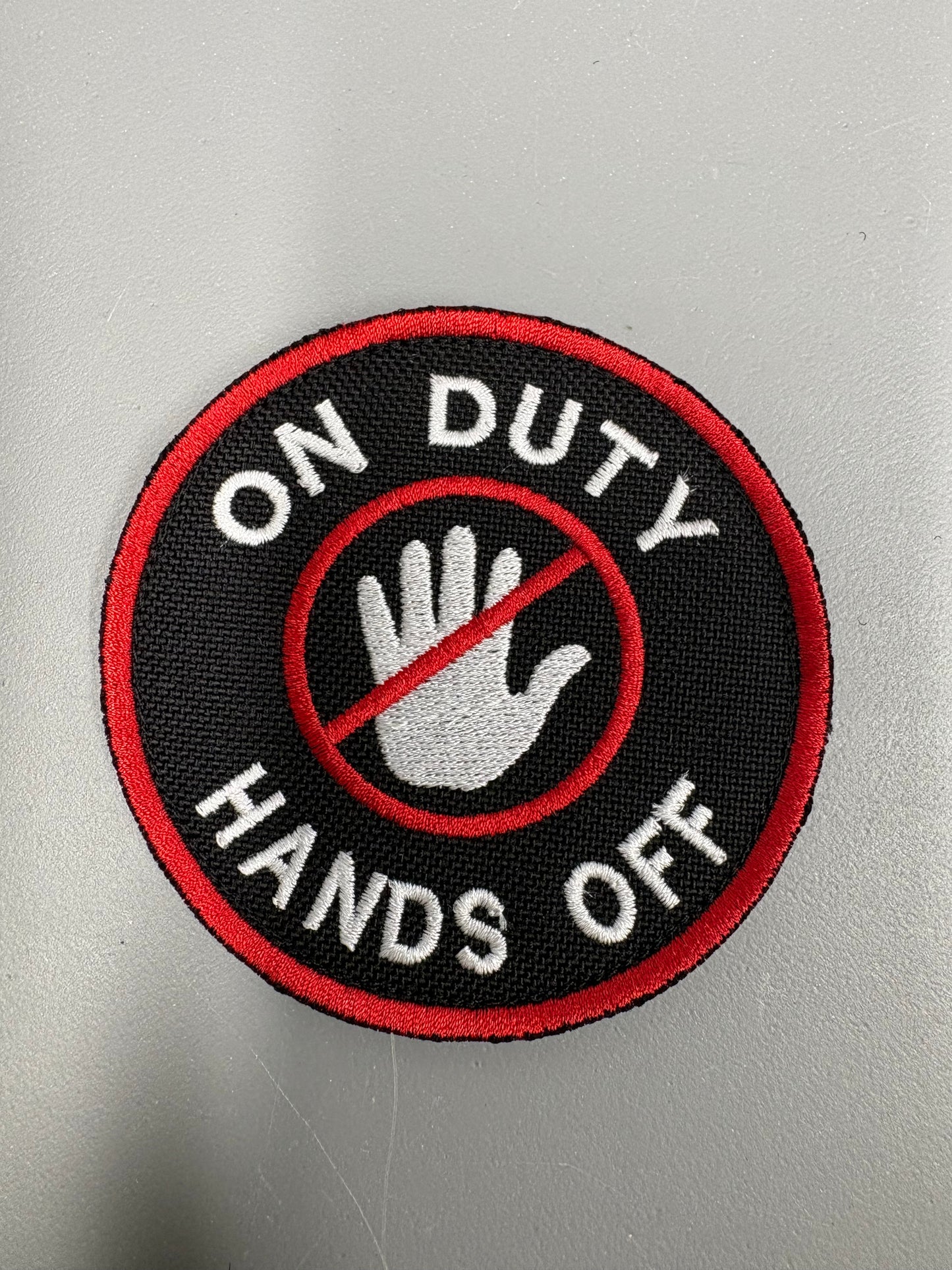 On Duty / Hands Off – 3.5" Circular Service Dog Patch