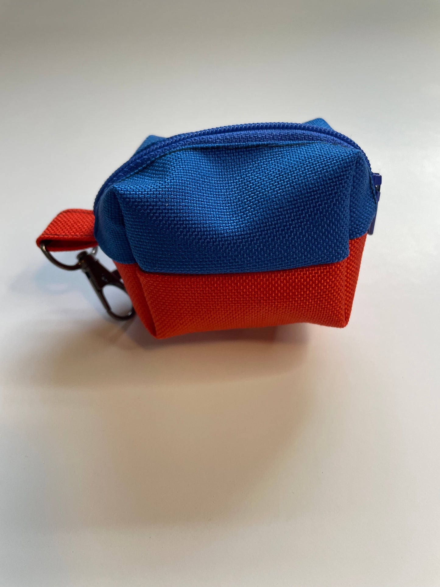Poop bag dispenser pouch Orange and Royal Blue