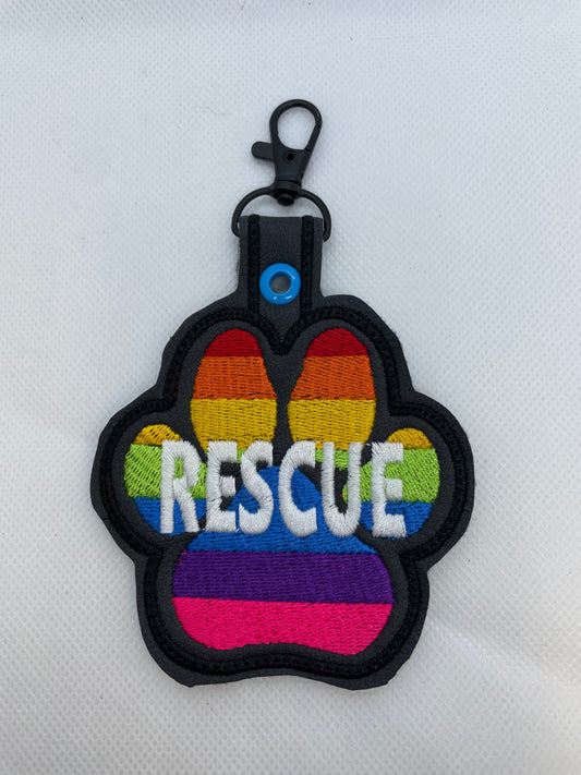 Paw-Shaped Rainbow Snap Tab for Dog Vests & Collars