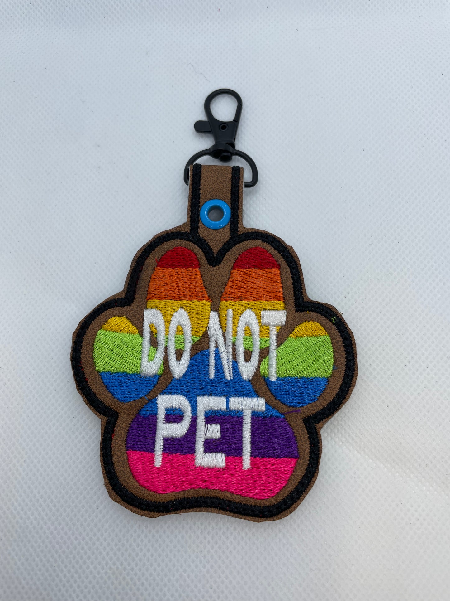 Paw-Shaped Rainbow Snap Tab for Dog Vests & Collars