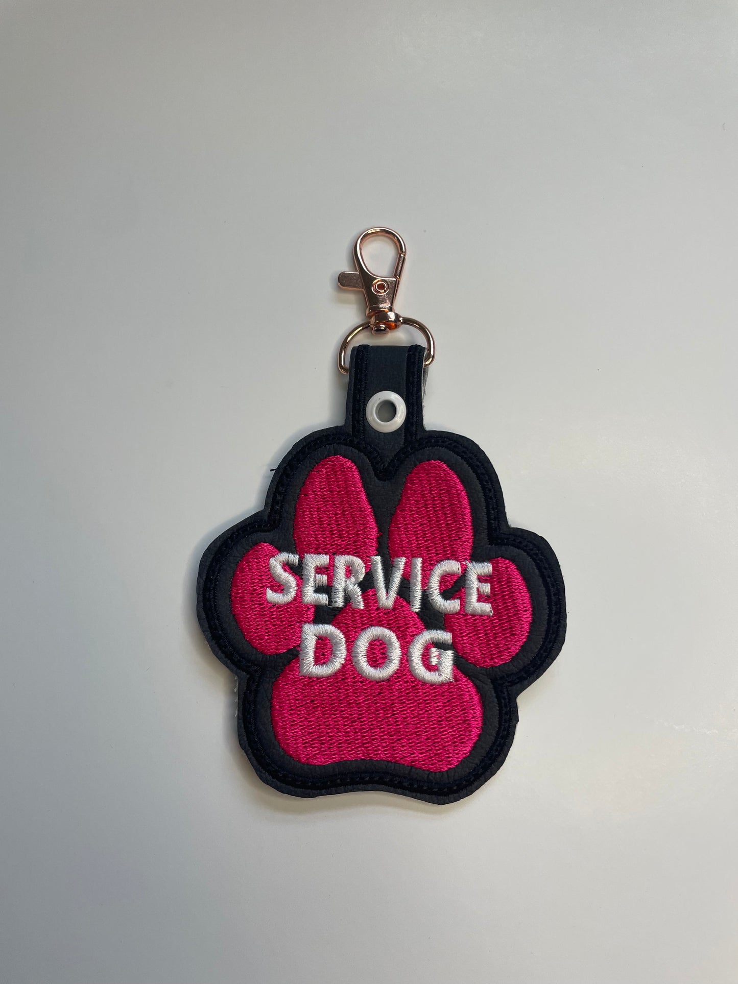 Pink Paw-Shaped Snap Tab – 4.25” x 3.5” Safety Tag for Vests, Collars & Leashes