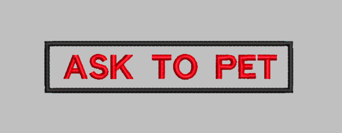 Ask to pet embroidery file
