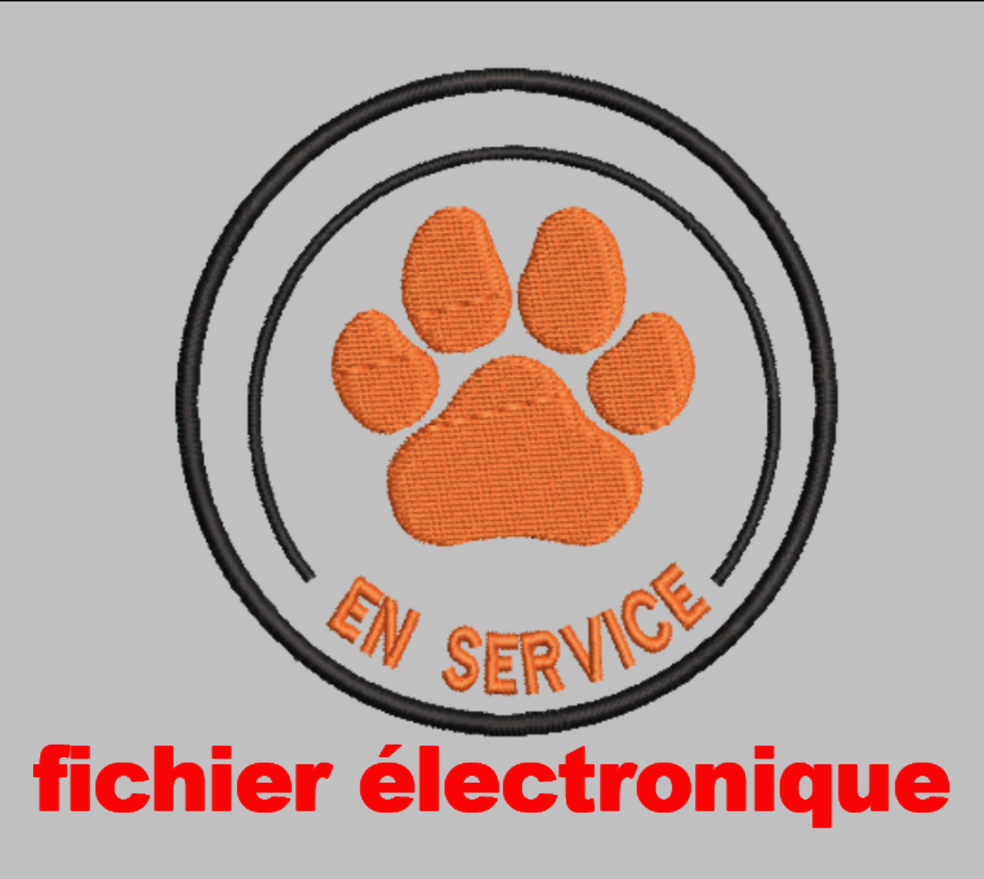Patch Rond 'EN SERVICE' Fichier de Broderie (Numérique uniquement) cercle à broder