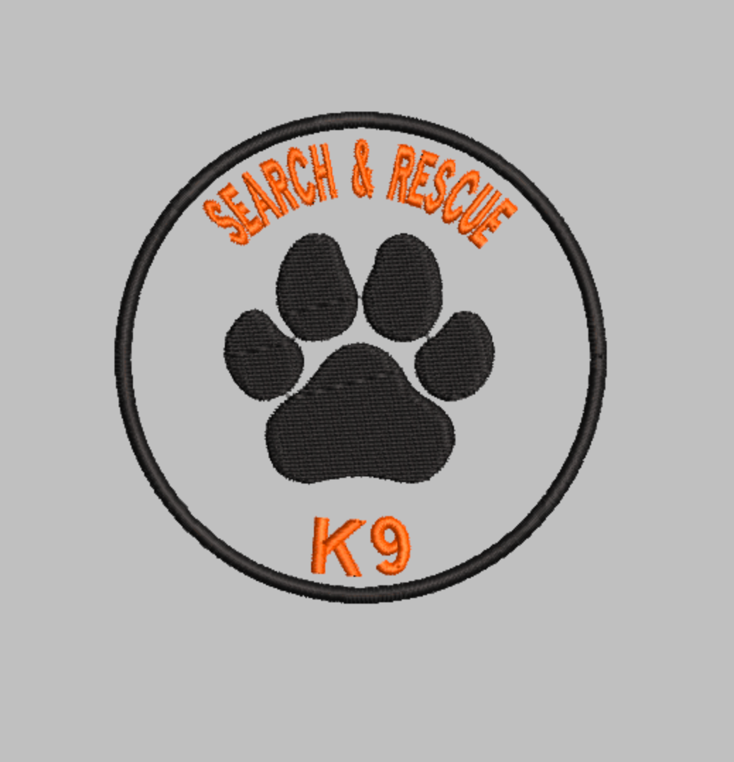 "Search & Rescue K9" patch Embroidery file (Digital Only)