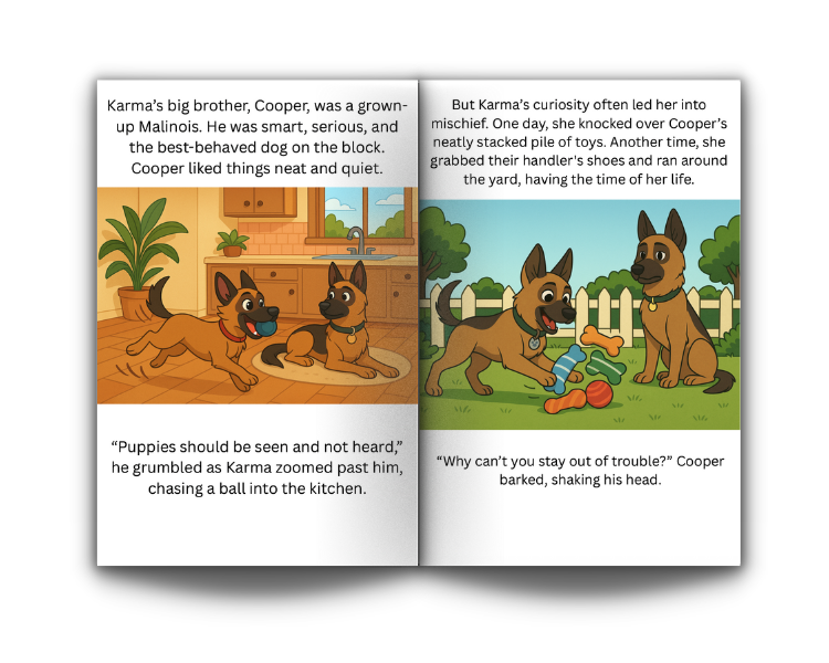 Karma the Curious Malinois Puppy | Canadian Children's Picture Book About Working Dogs