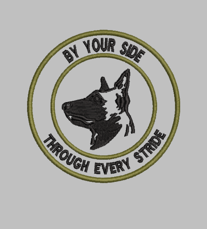 "By Your Side Through Every Stride" patch Embroidery file (Digital Only)