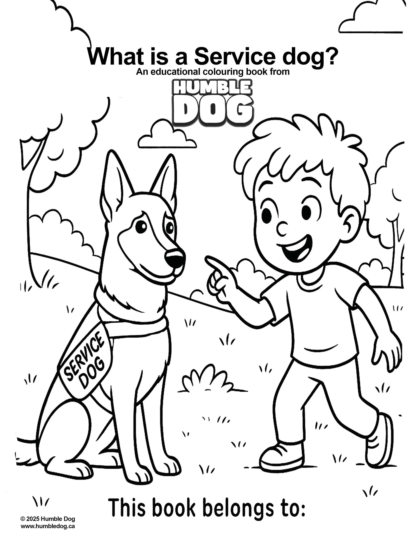 🐾What Is a Service Dog? – A Free Educational Colouring Book