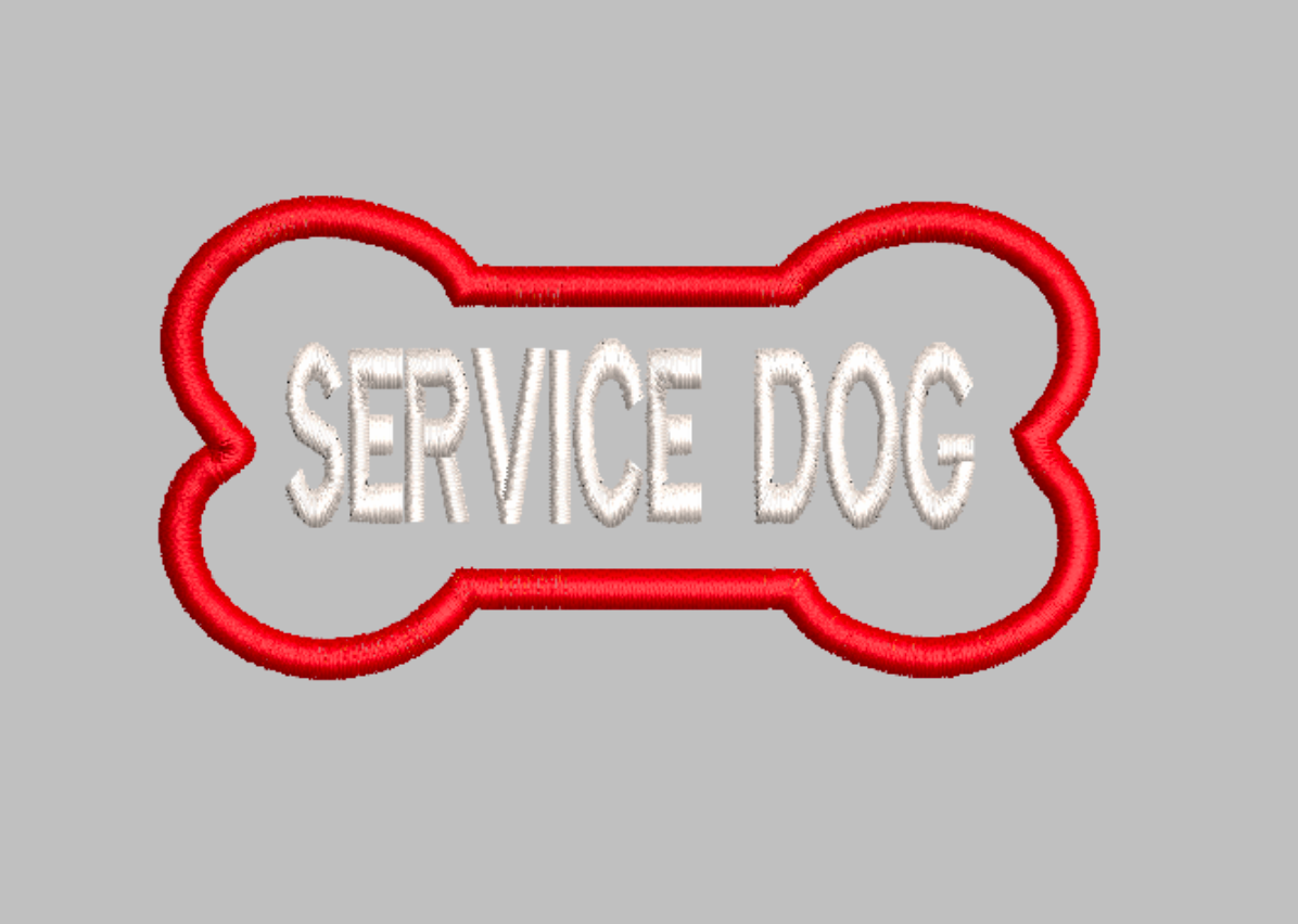 "Service Dog Bone" patch Embroidery file (Digital Only)