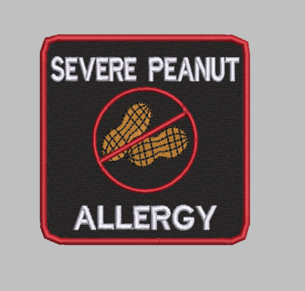 🥜 4-in-1 PEANUT ALLERGY ALERT Machine Embroidery ITH Bundle - 3.5" Patch Files