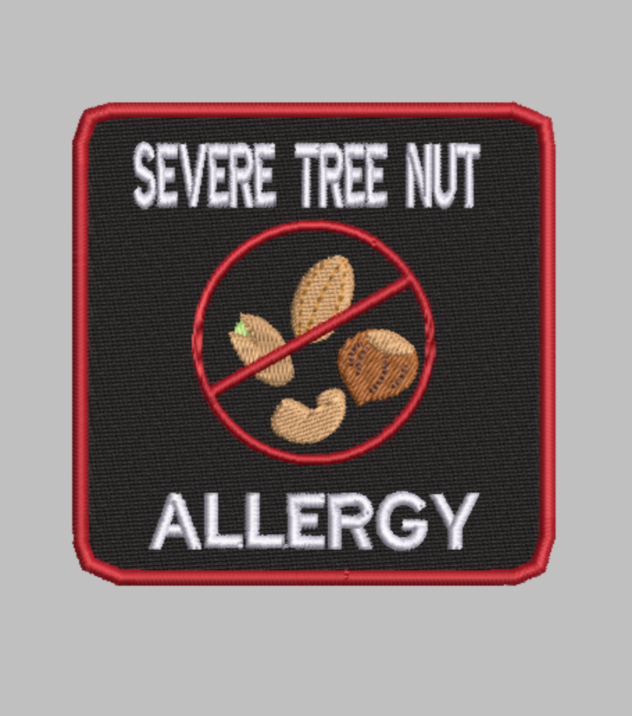 🌰 4-in-1 TREE NUT ALLERGY ALERT Machine Embroidery ITH Bundle - 3.5" Patch Files