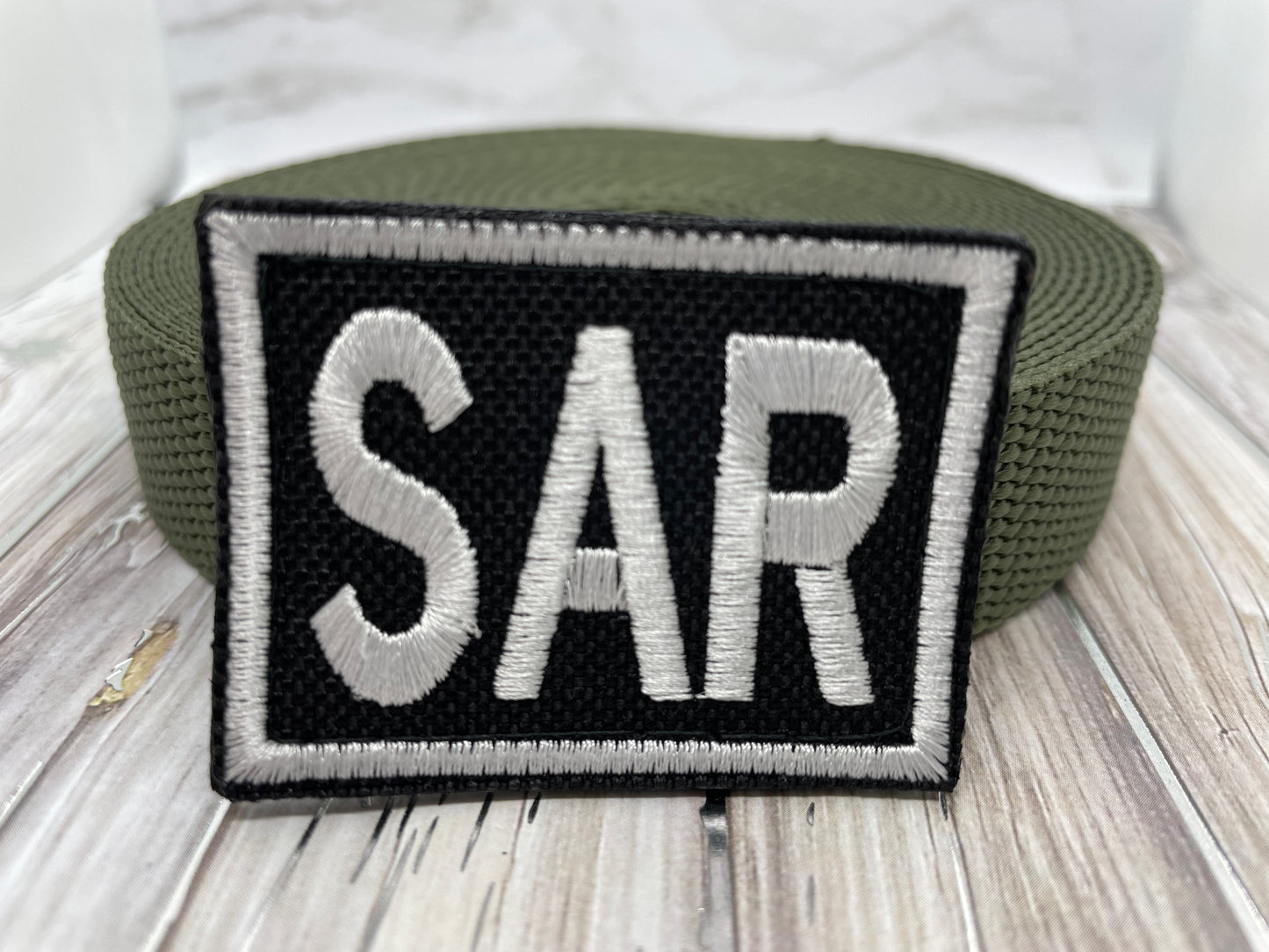 SAR Patch β 2.25β x 1.75β Velcro Patch for Working Dogs
