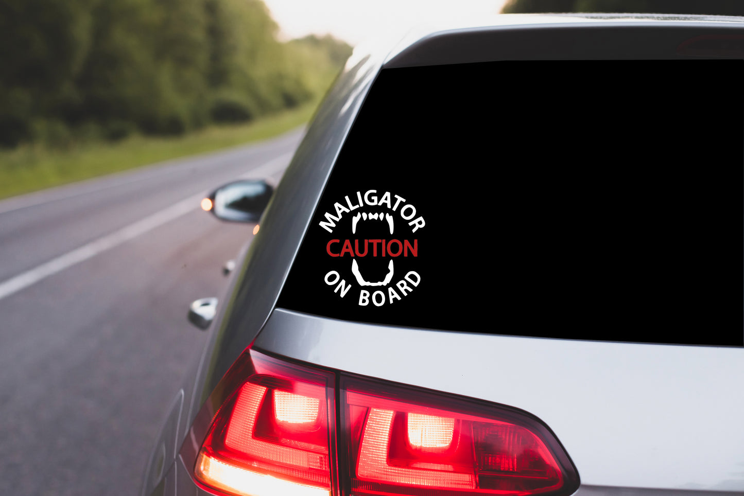 Décalques "CAUTION MALIGATOR ON BOARD"