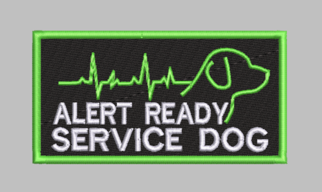 "Alert Ready Service Dog" Embroidery Design – DIGITAL DOWNLOAD