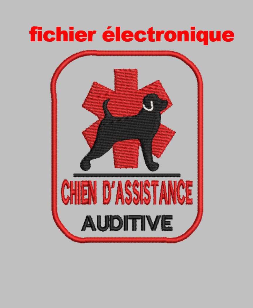 Fichier de Broderie "Chien d'Assistance Auditive" (Numérique uniquement)