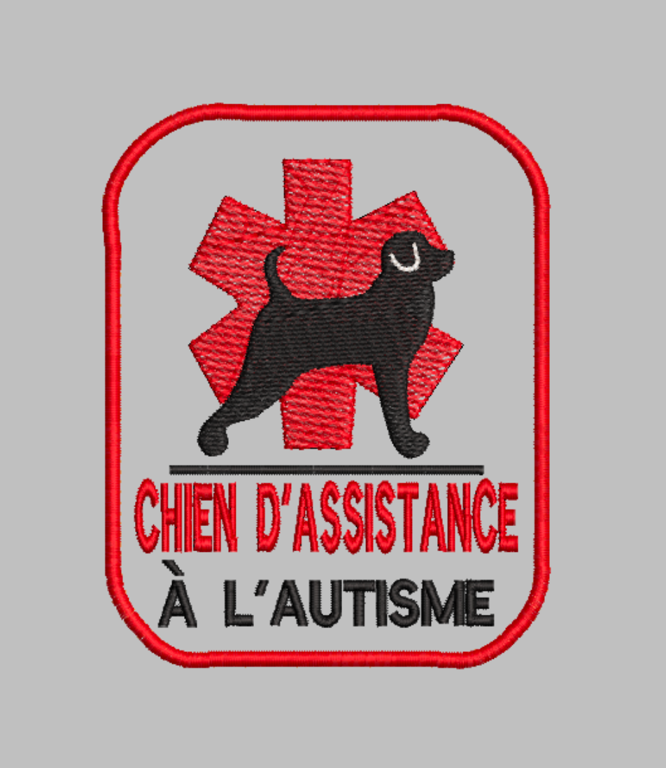 Fichier de Broderie "Chien d'Assistance à L'Autisme" (Numérique uniquement)