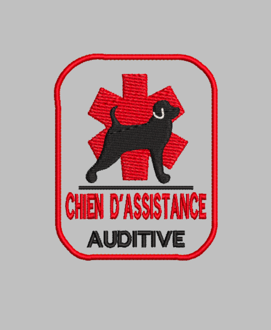 Fichier de Broderie "Chien d'Assistance Auditive" (Numérique uniquement)