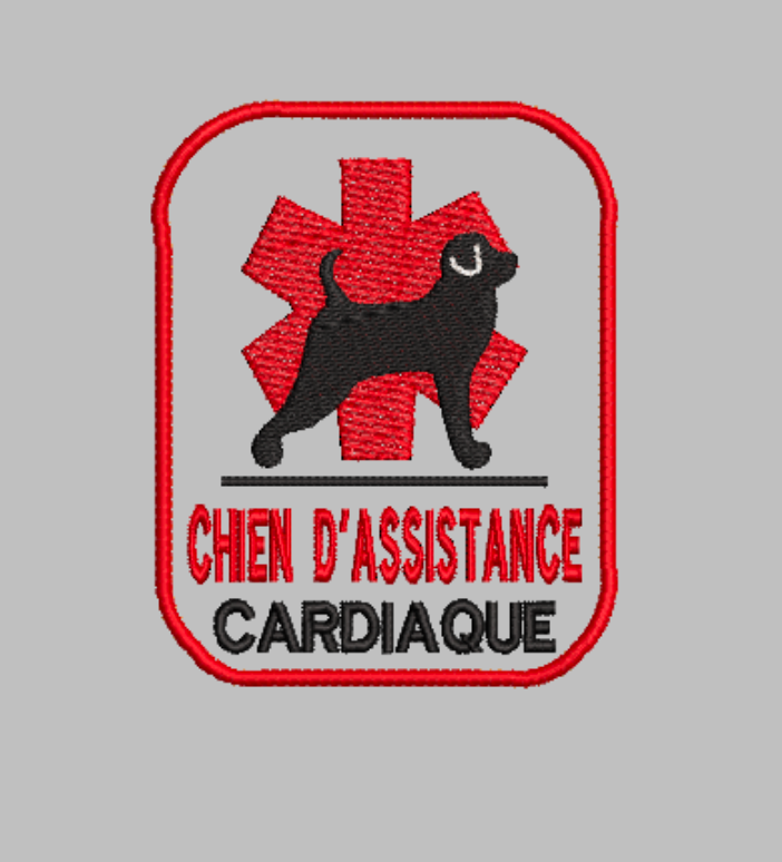 Fichier de Broderie "Chien d'Assistance Cardiaque" (Numérique uniquement)