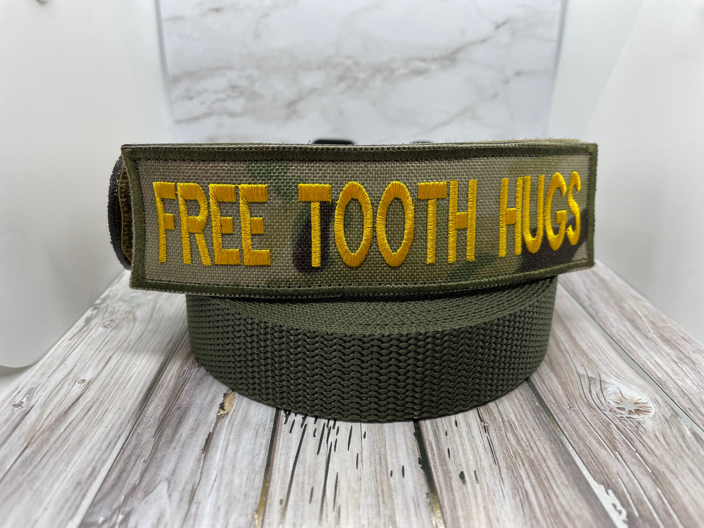 "Free Tooth Hugs"  patch Embroidery file (Digital Only)