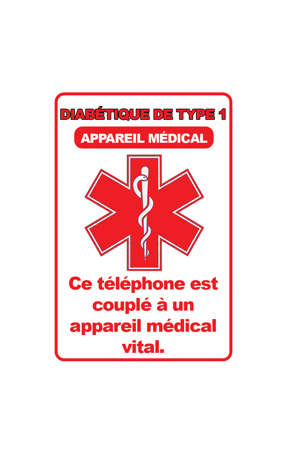 Type 1 Diabetic Medical Device Phone Sticker | Autocollant pour appareil médical