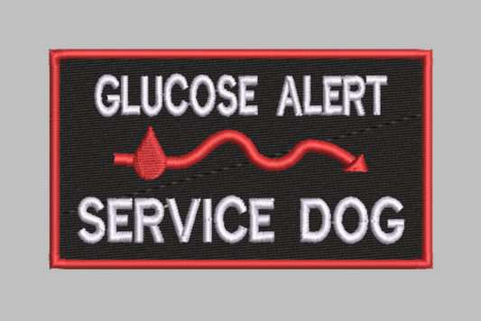 "Glucose Alert Service Dog" Embroidery Design – DIGITAL DOWNLOAD