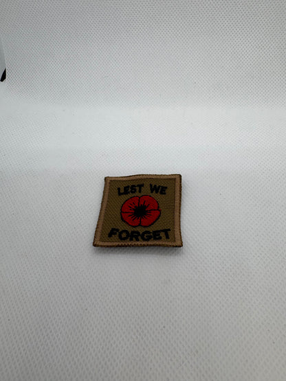 “Lest We Forget” Poppy Patch – Velcro Service Dog Patch | Honour Canadian Veterans