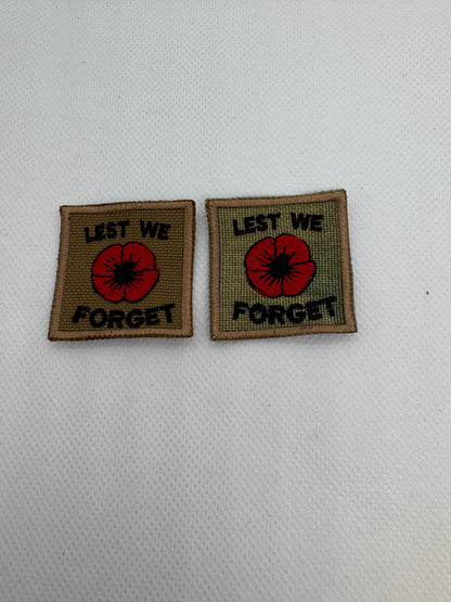 “Lest We Forget” Poppy Patch – Velcro Service Dog Patch | Honour Canadian Veterans