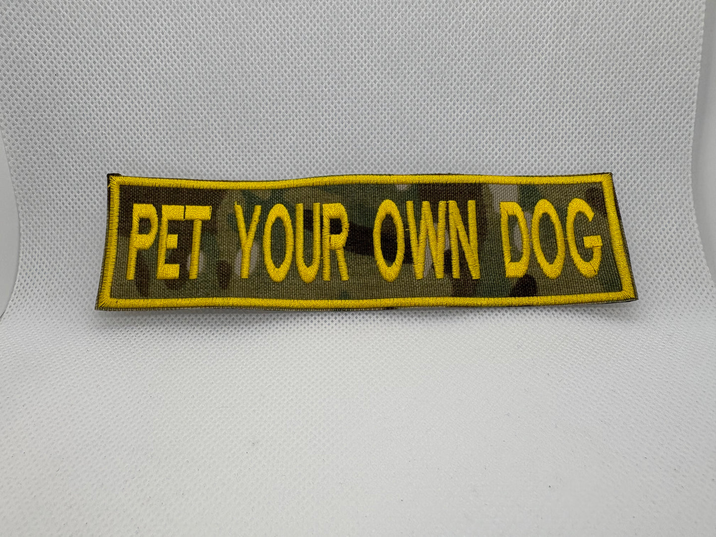 "Pet Your Own Dog" Premium Hook-Backed Dog Patches – Made in Canada