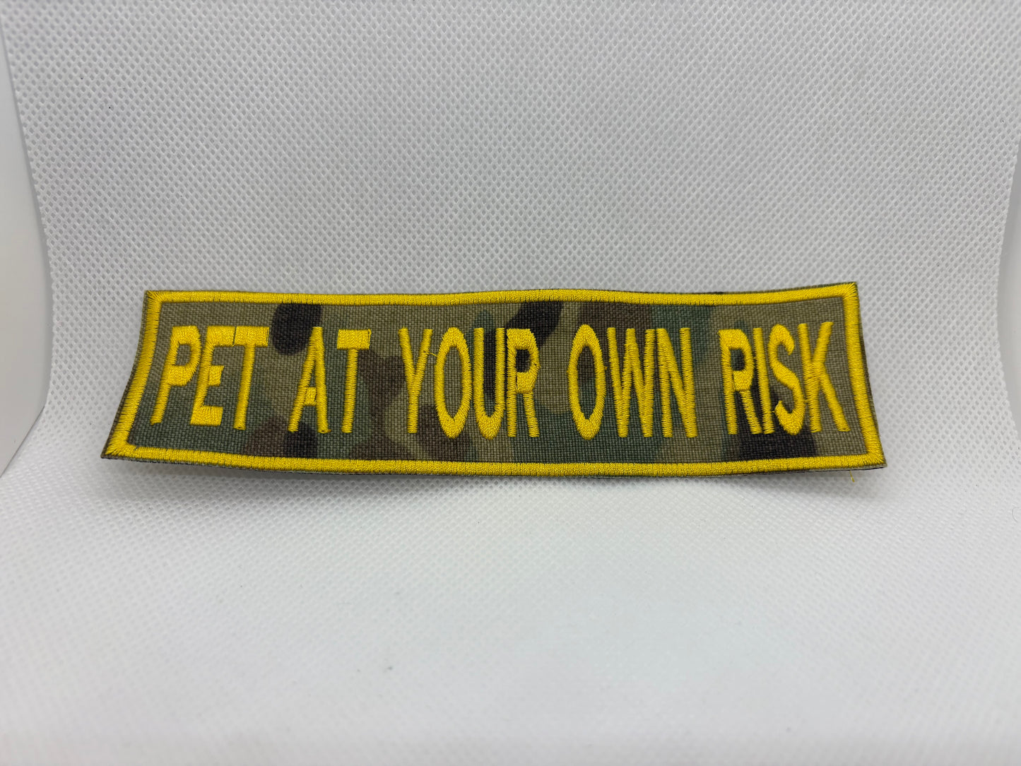 "Pet At Your Own Risk" Premium Hook-Backed Dog Patches – Made in Canada