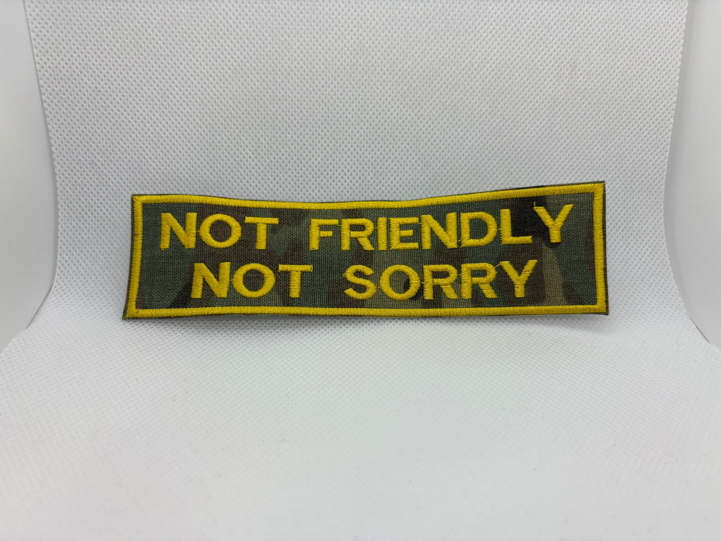 "Not Friendly Not Sorry" Premium Hook-Backed Dog Patches – Made in Canada