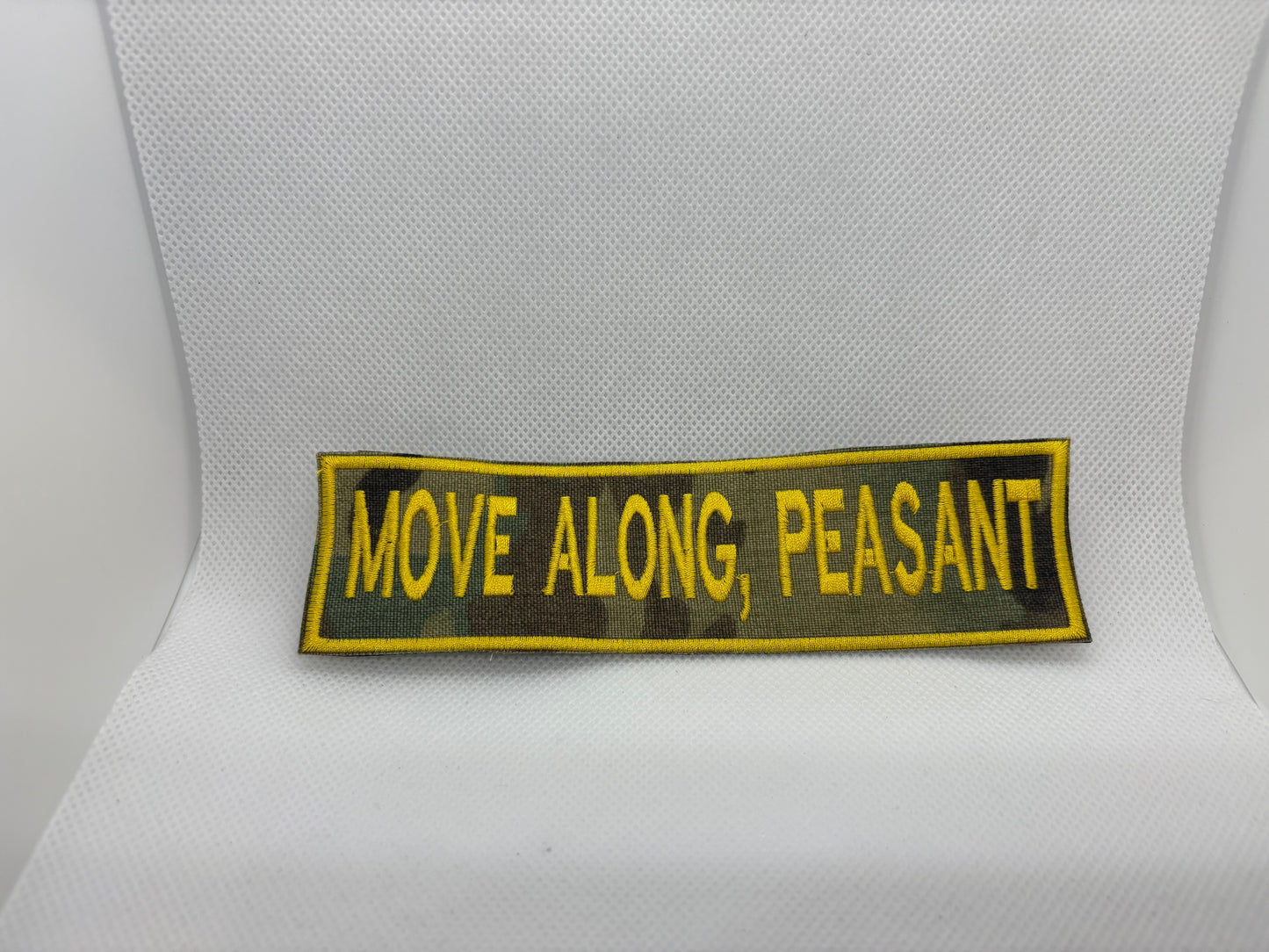 "Move Along, Peasant" Premium Hook-Backed Dog Patches – Made in Canada