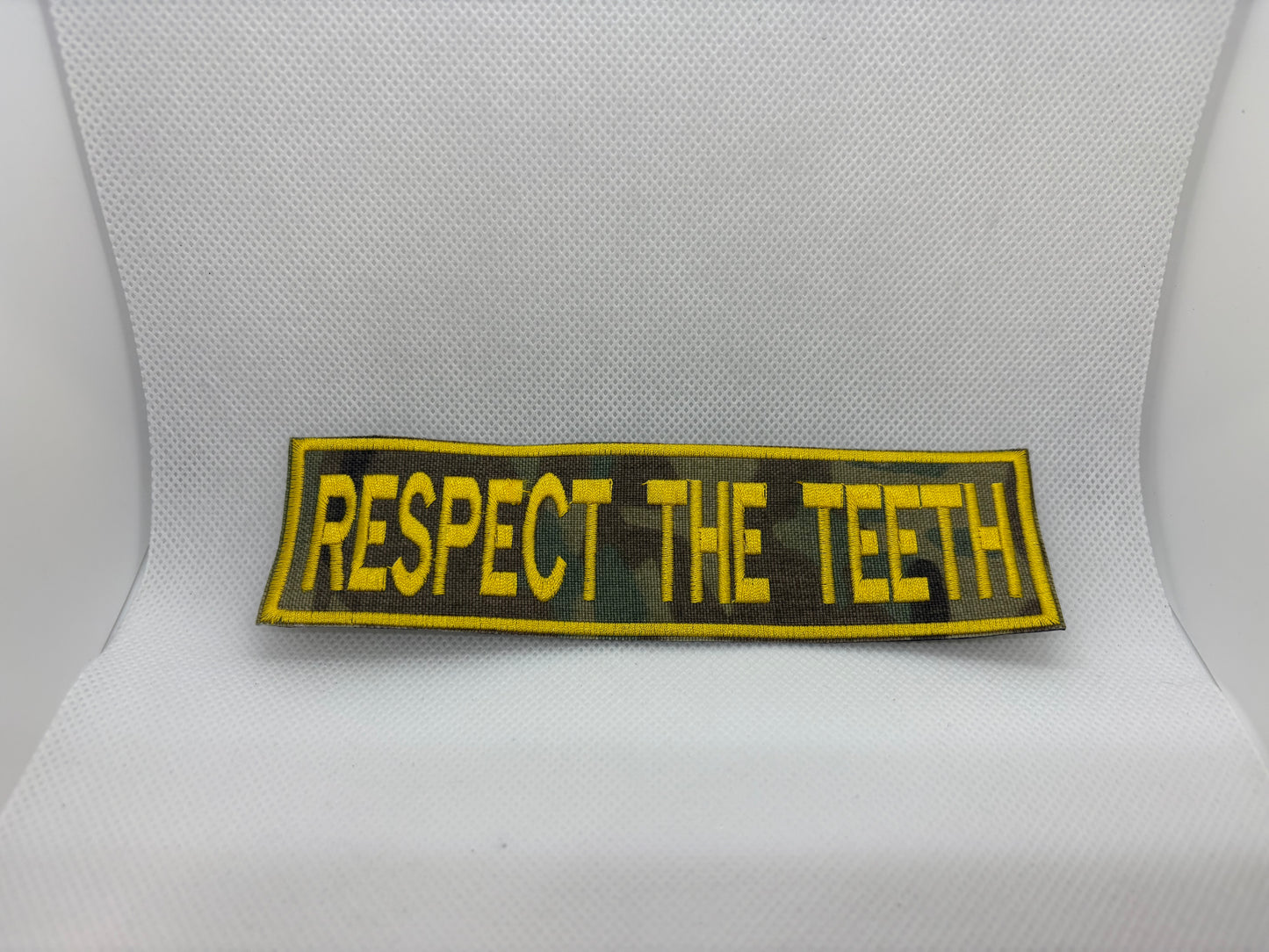 "Respect The Teeth" Premium Hook-Backed Dog Patches – Made in Canada