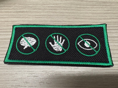 Symbols for No Talk, No Touch, No eye Contact  Premium Hook-Backed Dog Patches – Made in Canada