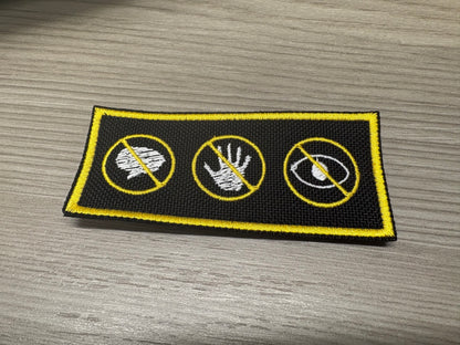 Symbols for No Talk, No Touch, No eye Contact  Premium Hook-Backed Dog Patches – Made in Canada