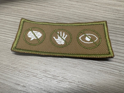 Symbols for No Talk, No Touch, No eye Contact  Premium Hook-Backed Dog Patches – Made in Canada