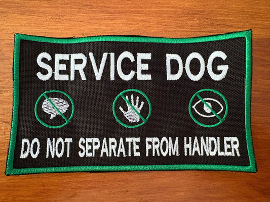 Service Dog Do Not Separate from Handler Patch | 6” x 3.5” High-Visibility Velcro ID