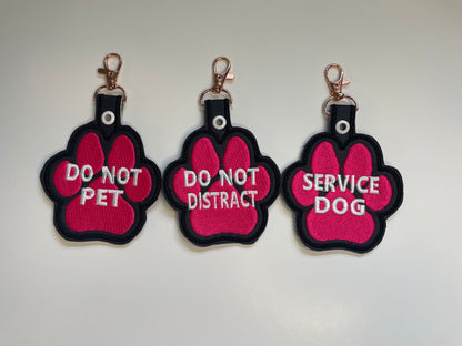 Pink Paw-Shaped Snap Tab – 4.25” x 3.5” Safety Tag for Vests, Collars & Leashes