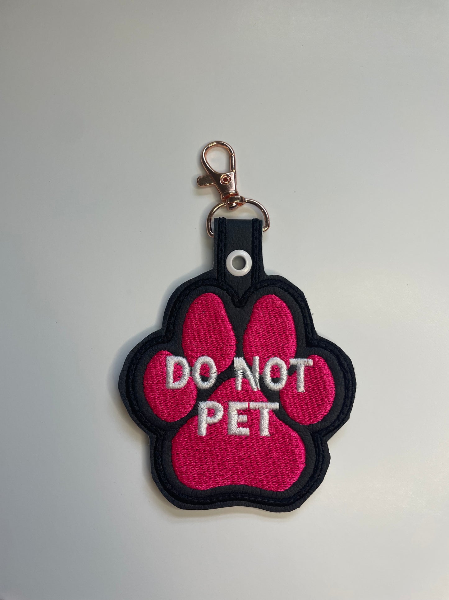 Do Not pet snap tab embroidery file