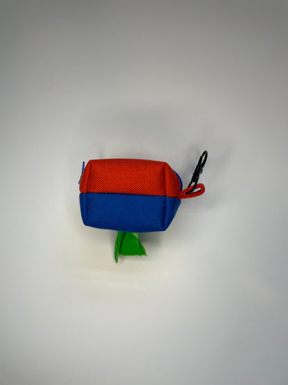 Poop bag dispenser pouch Orange and Royal Blue