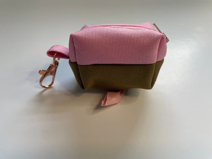 Poop Bag Dispenser Pouch Coyote Brown and Pink
