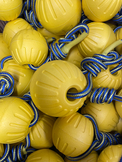 K9 Training Ball on a Rope | Floating Reward Toy for Drive Building, Fetch & Tug