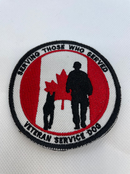 Veteran Service Dog Patch – 3.5” Round Velcro Patch | “Serving Those Who Served”
