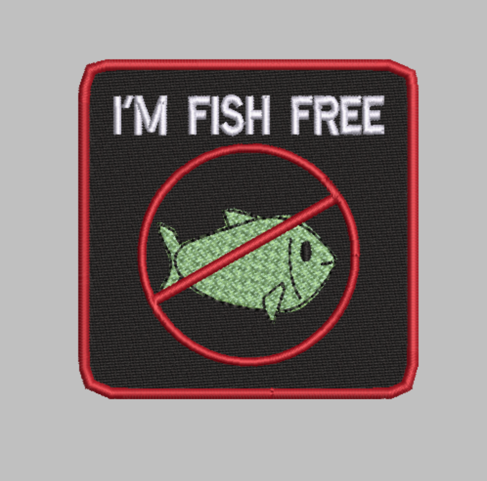 🐟 4-in-1 FISH ALLERGY Machine Embroidery ITH Bundle - 3.5" Patch Files