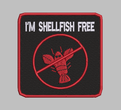 🦐 4-in-1 SHELLFISH ALLERGY ALERT Machine Embroidery ITH Bundle - 3.5" Patch Files