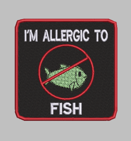 🐟 4-in-1 FISH ALLERGY Machine Embroidery ITH Bundle - 3.5" Patch Files
